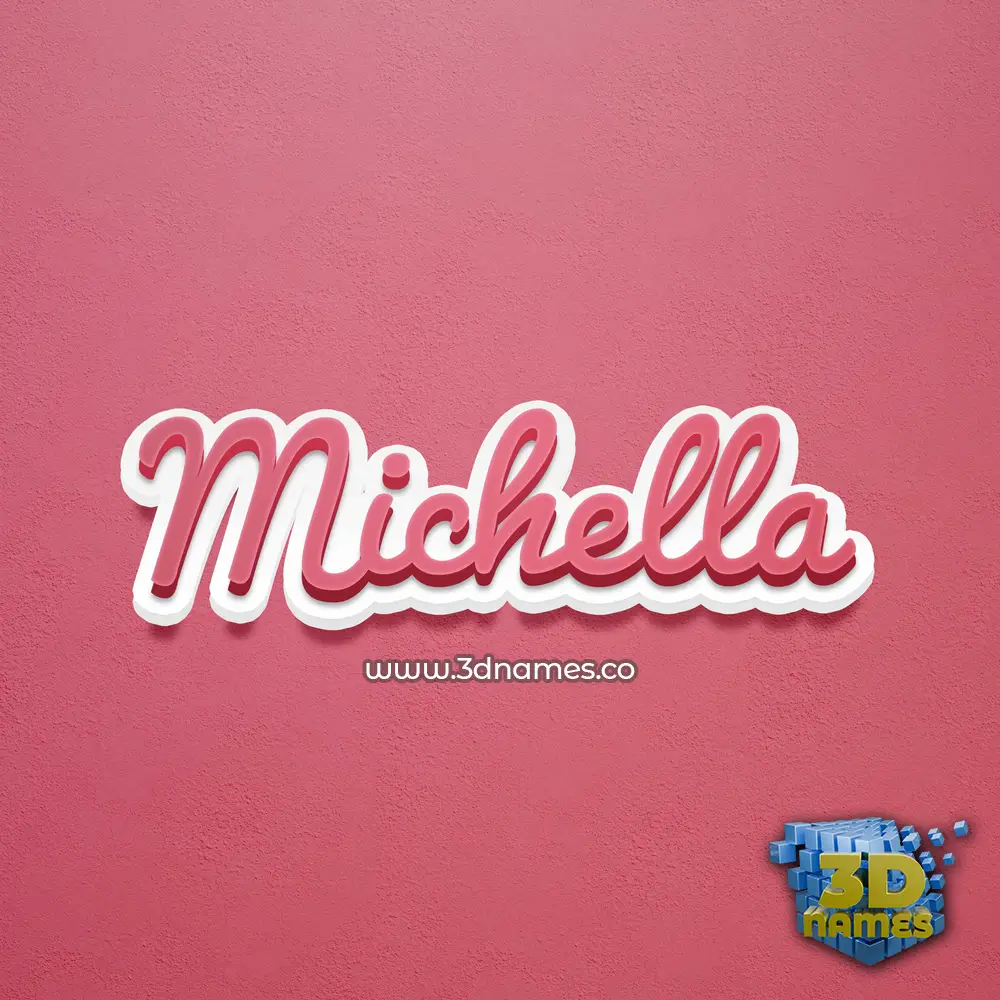 michella in Red Scribble style - 3D name wallpaper