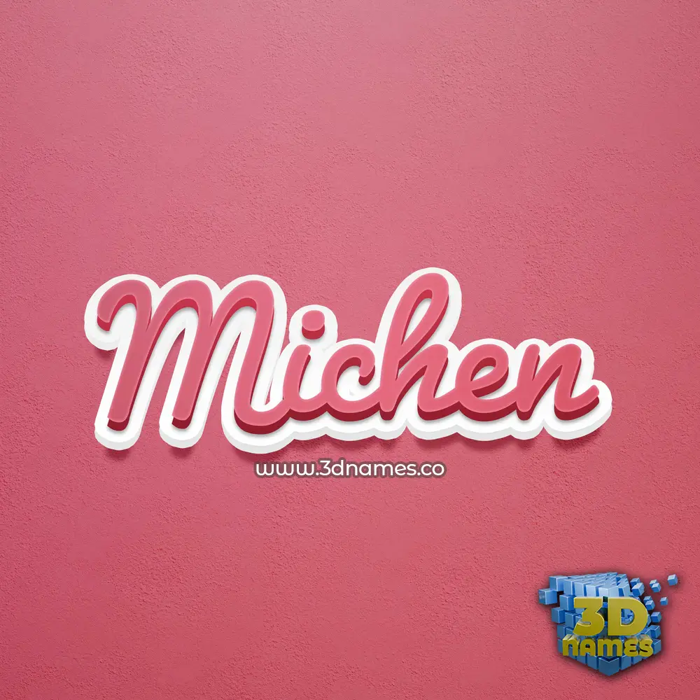 michen in Red Scribble style - 3D name wallpaper
