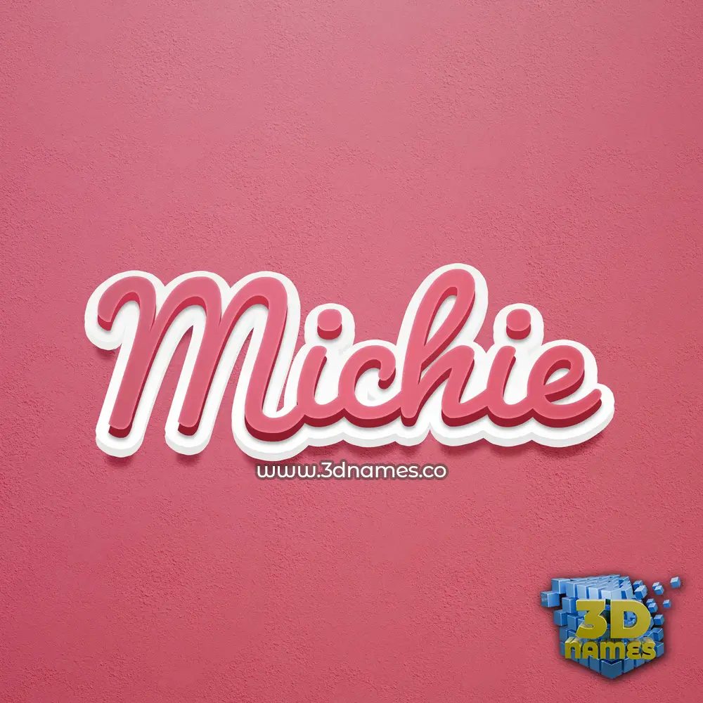 michie in Red Scribble style - 3D name wallpaper