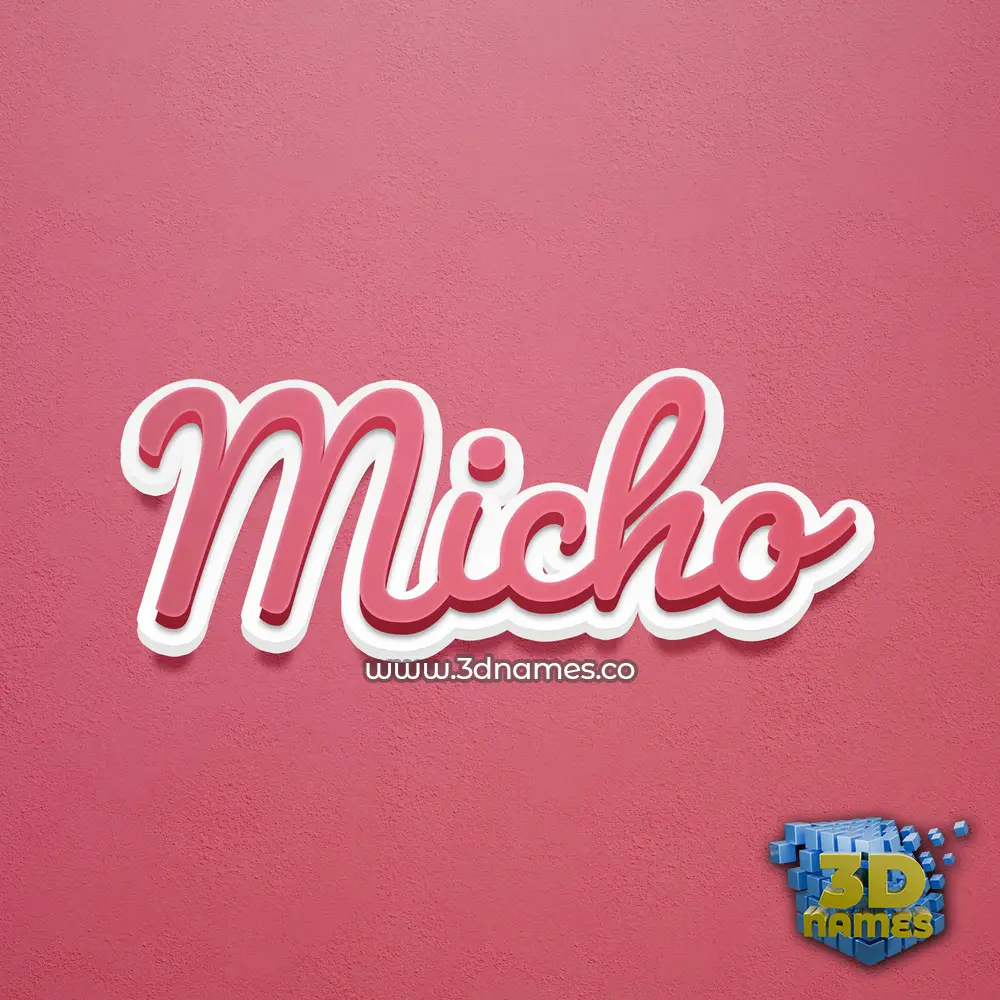 micho in Red Scribble style - 3D name wallpaper