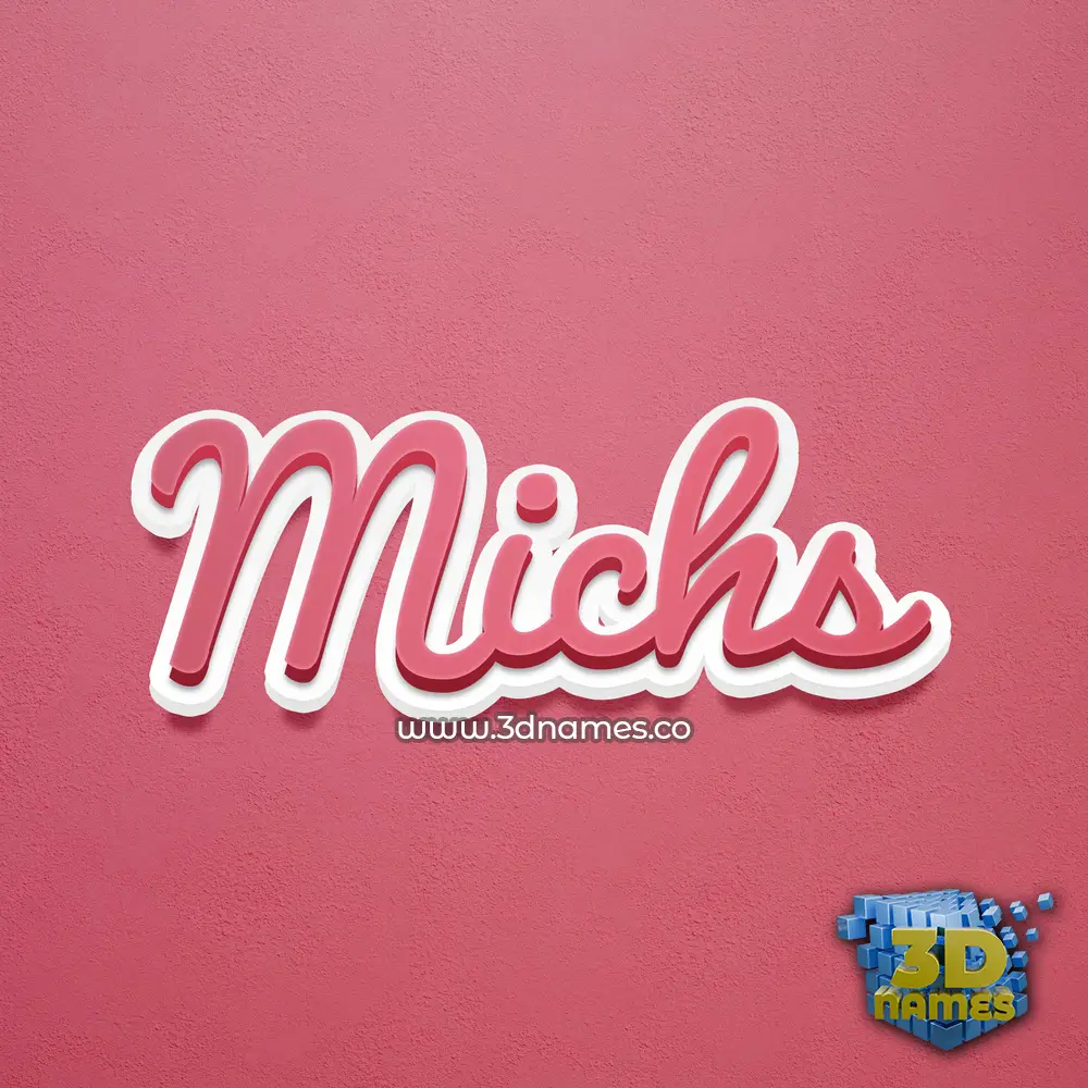 michs in Red Scribble style - 3D name wallpaper