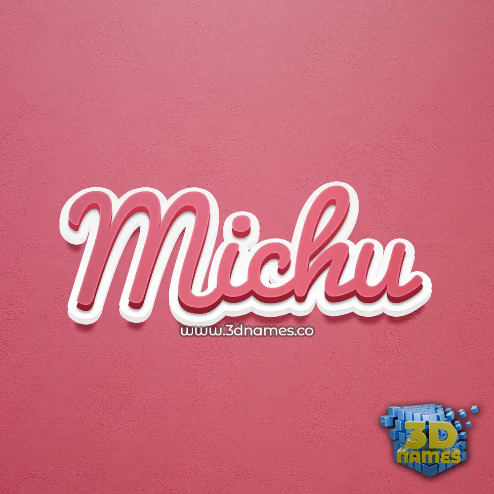 michu in Red Scribble style - 3D name wallpaper