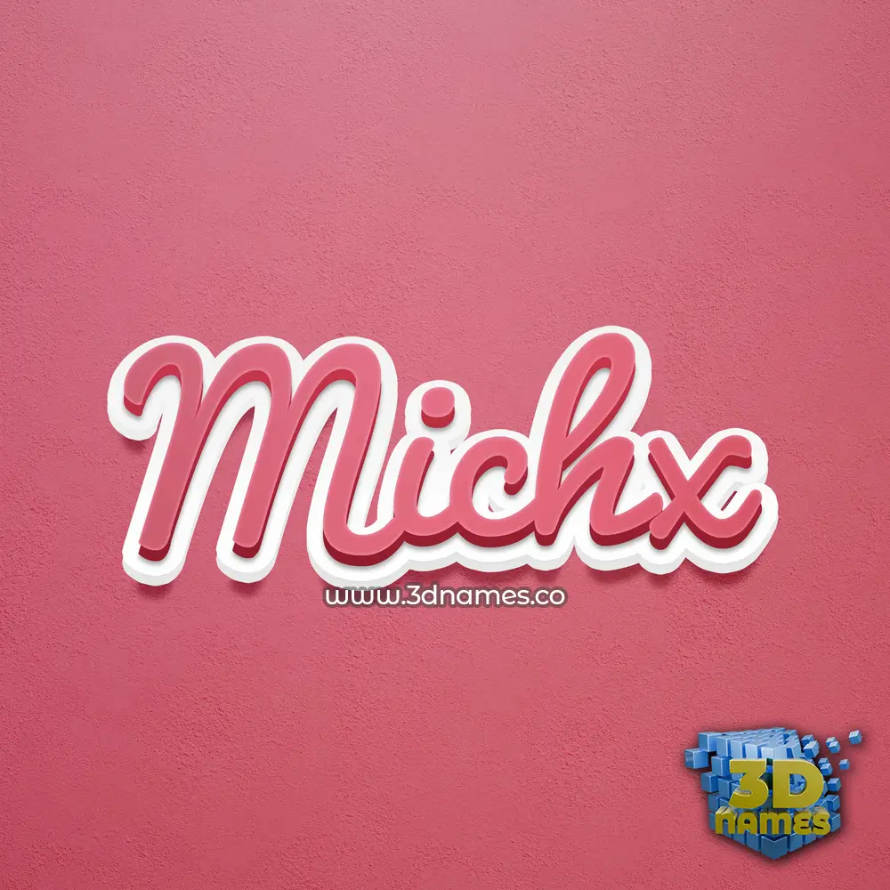 michx in Red Scribble style - 3D name wallpaper