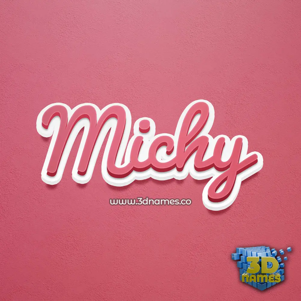 michy in Red Scribble style - 3D name wallpaper