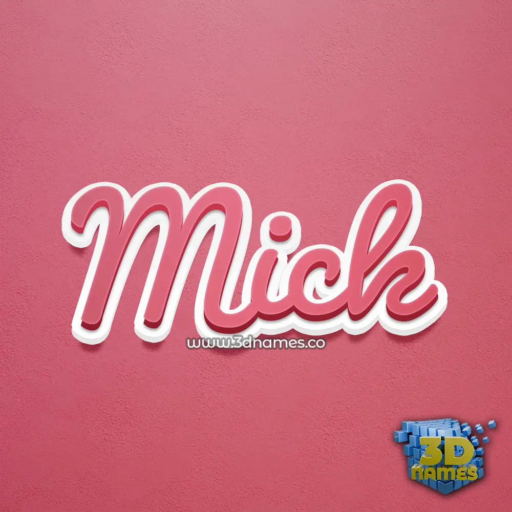mick in Red Scribble style - 3D name wallpaper