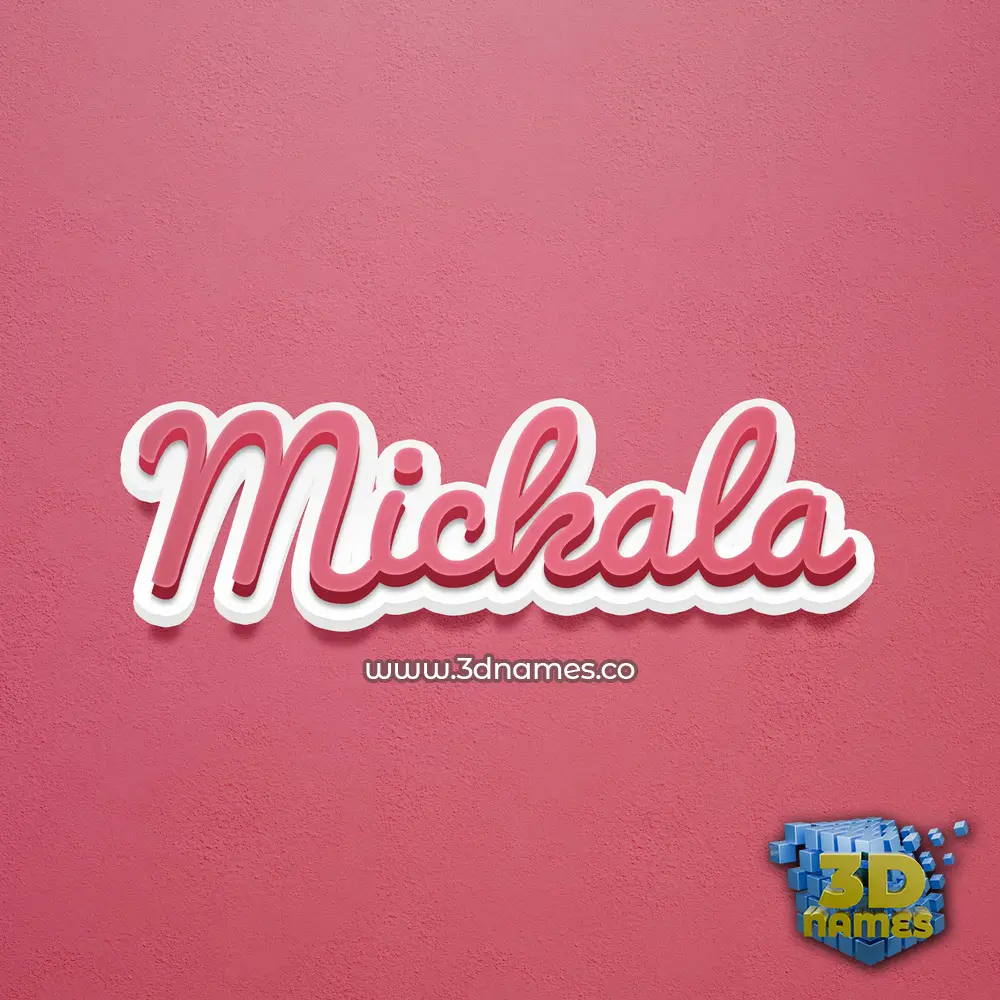 mickala in Red Scribble style - 3D name wallpaper