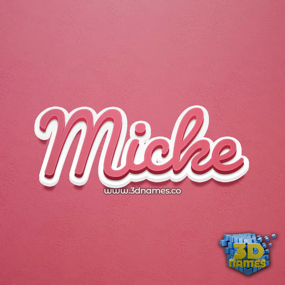 micke in Red Scribble style - 3D name wallpaper