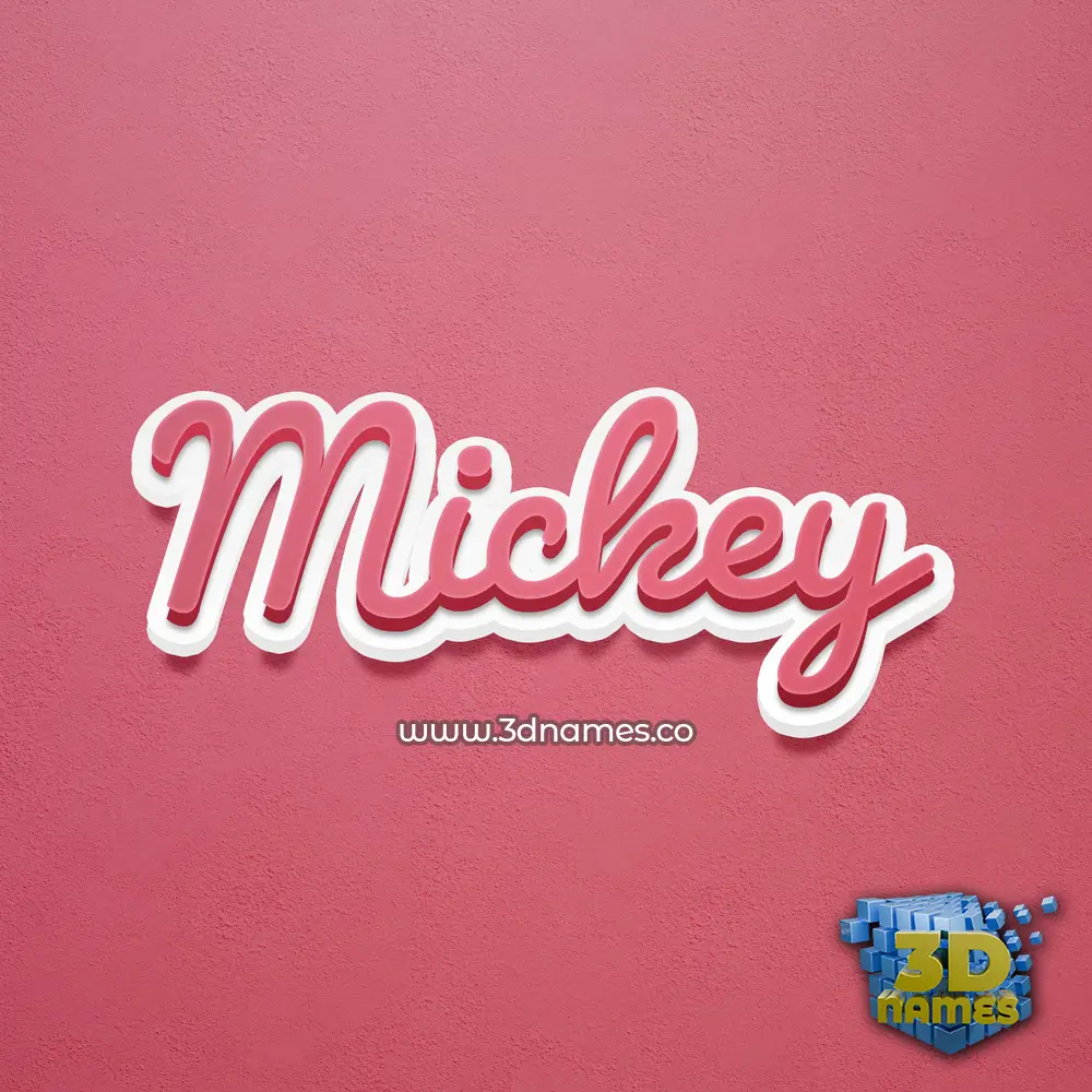 mickey in Red Scribble style - 3D name wallpaper
