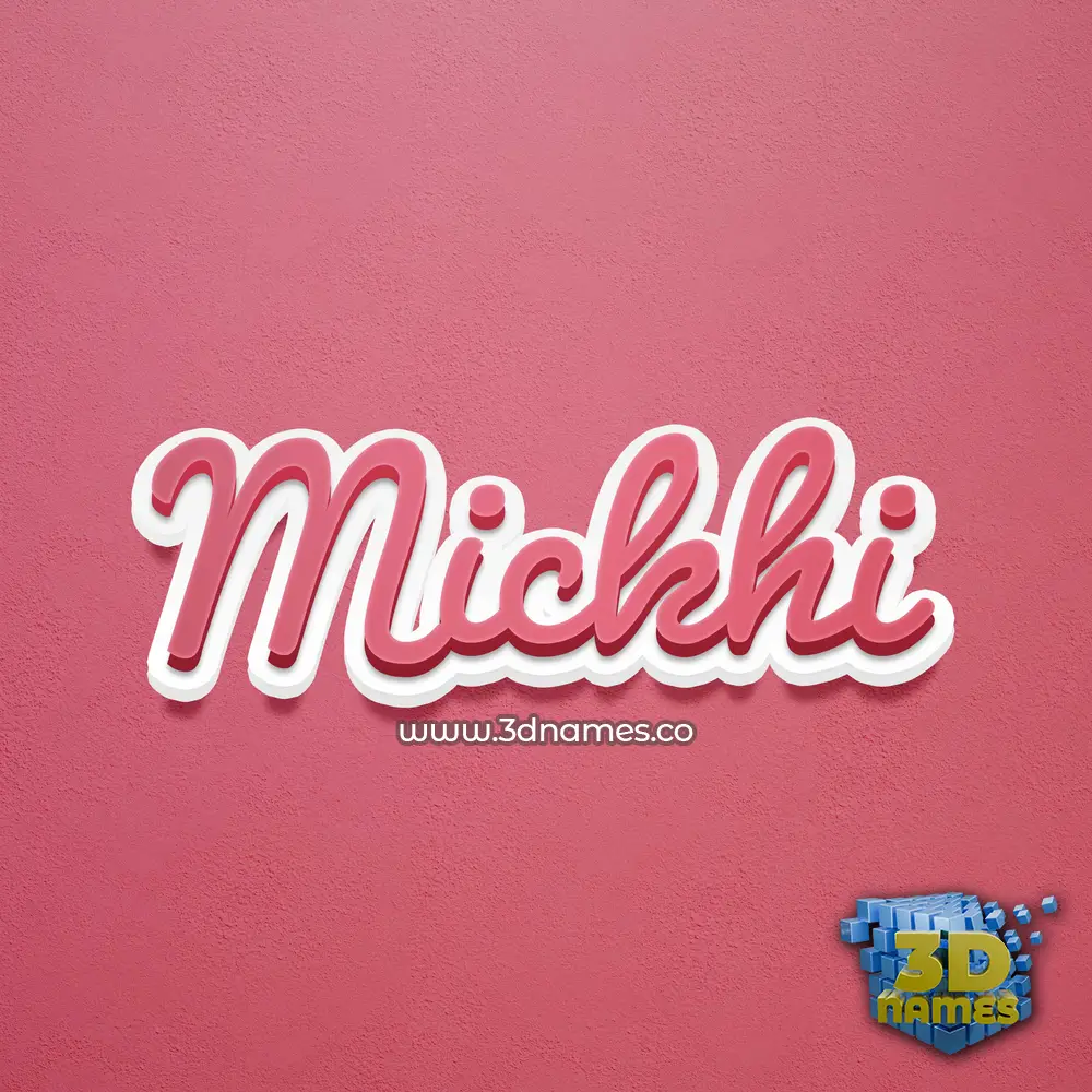 mickhi in Red Scribble style - 3D name wallpaper