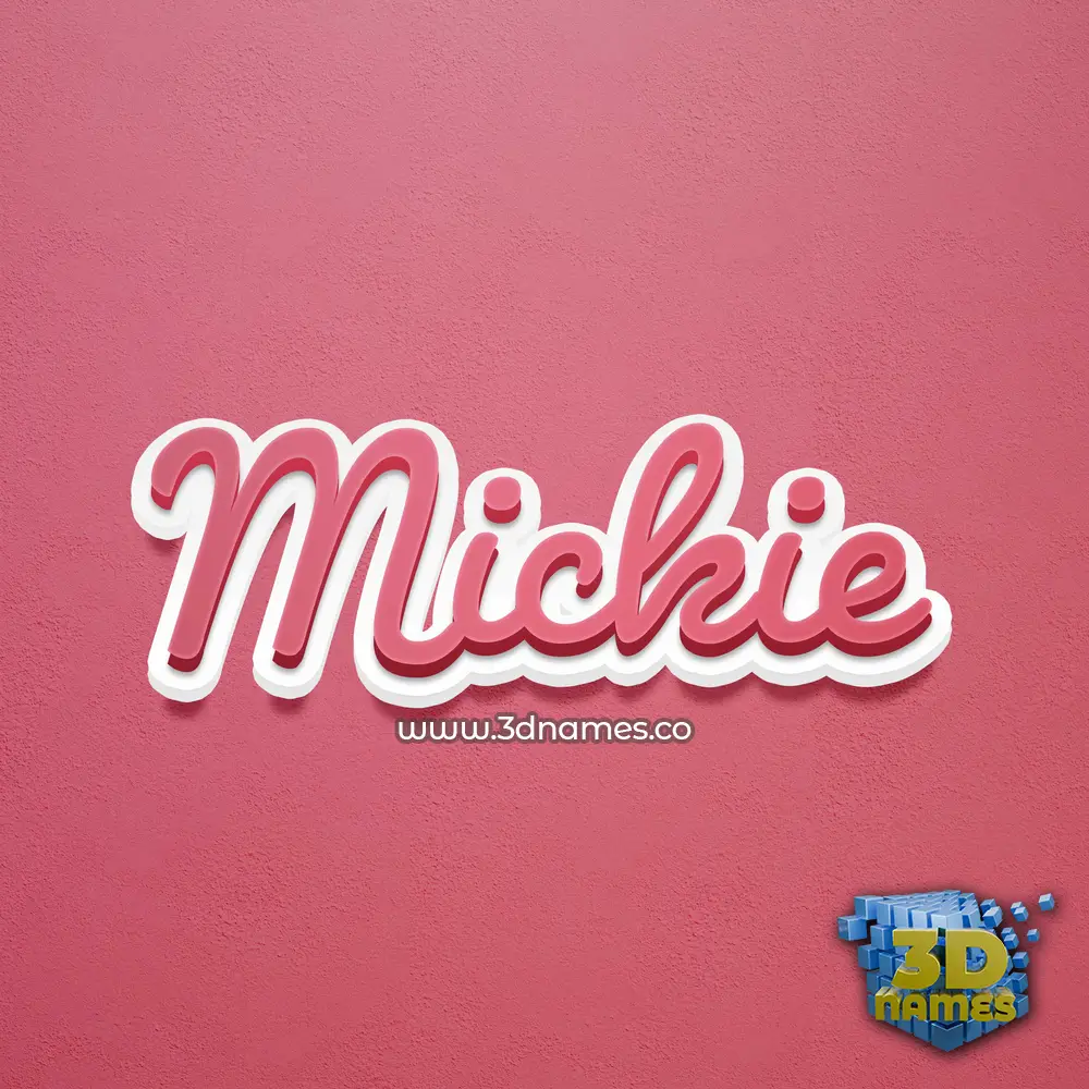 mickie in Red Scribble style - 3D name wallpaper