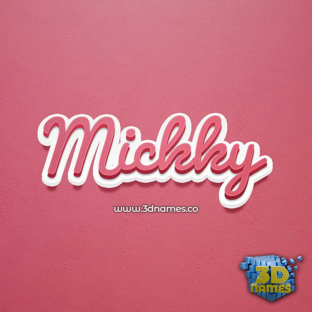 mickky in Red Scribble style - 3D name wallpaper