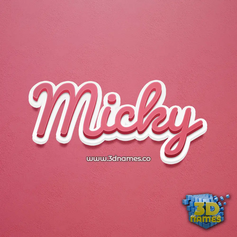 micky in Red Scribble style - 3D name wallpaper