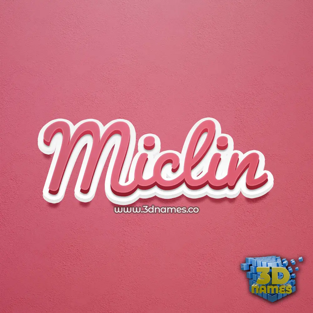 miclin in Red Scribble style - 3D name wallpaper