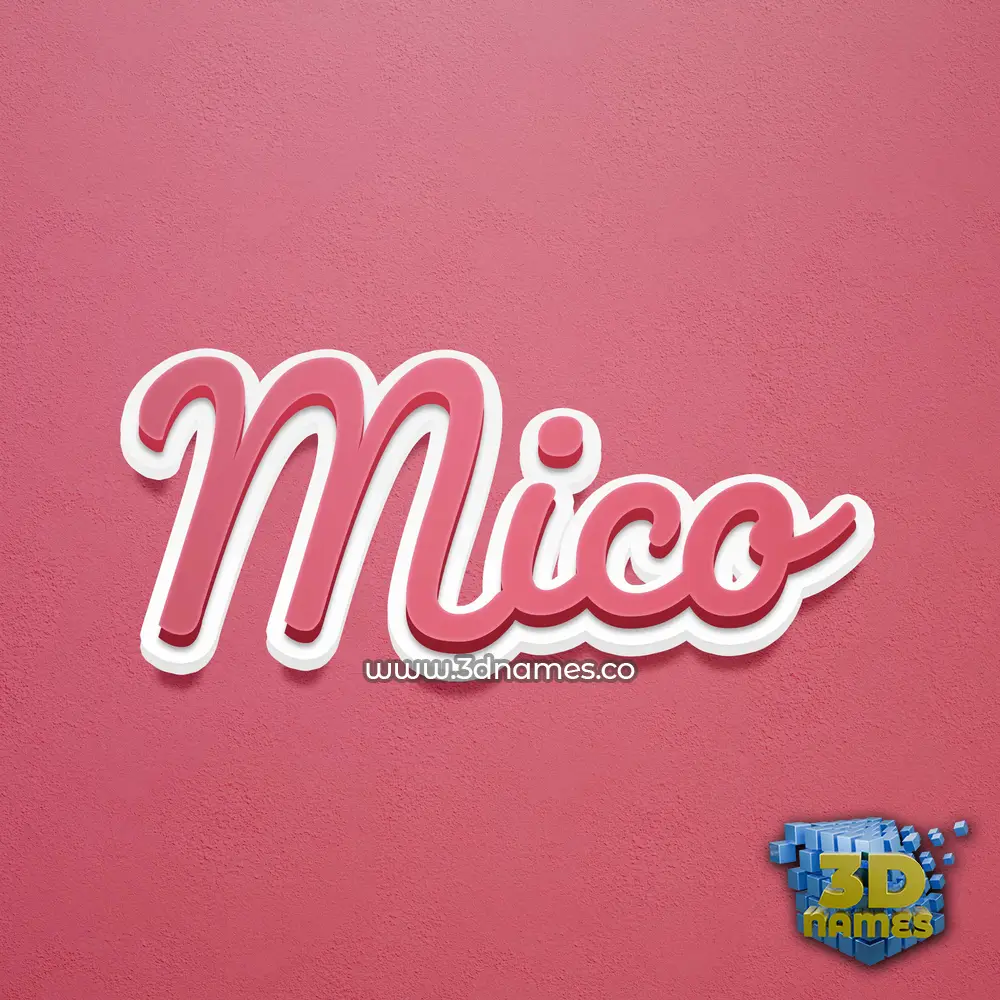 mico in Red Scribble style - 3D name wallpaper