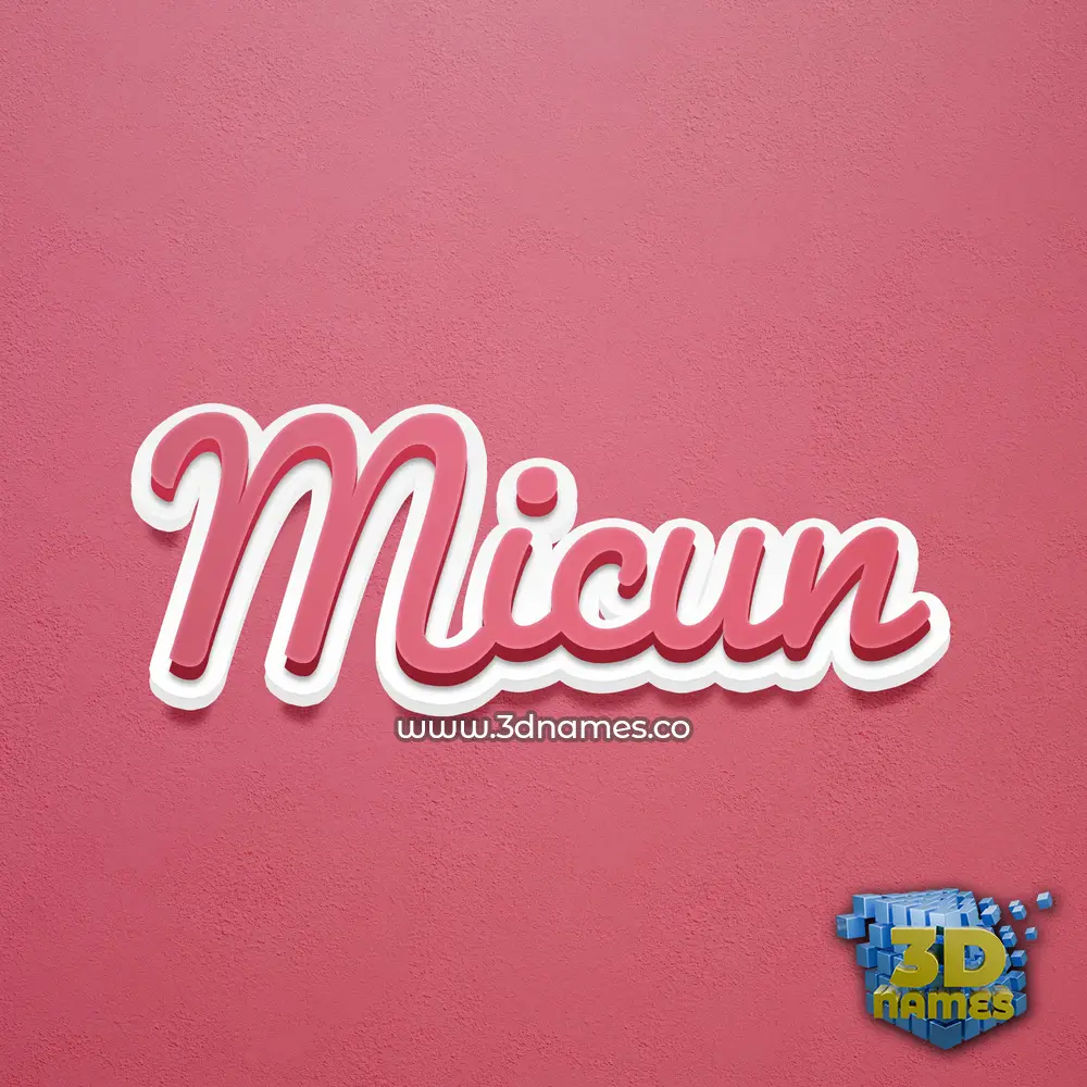 micun in Red Scribble style - 3D name wallpaper
