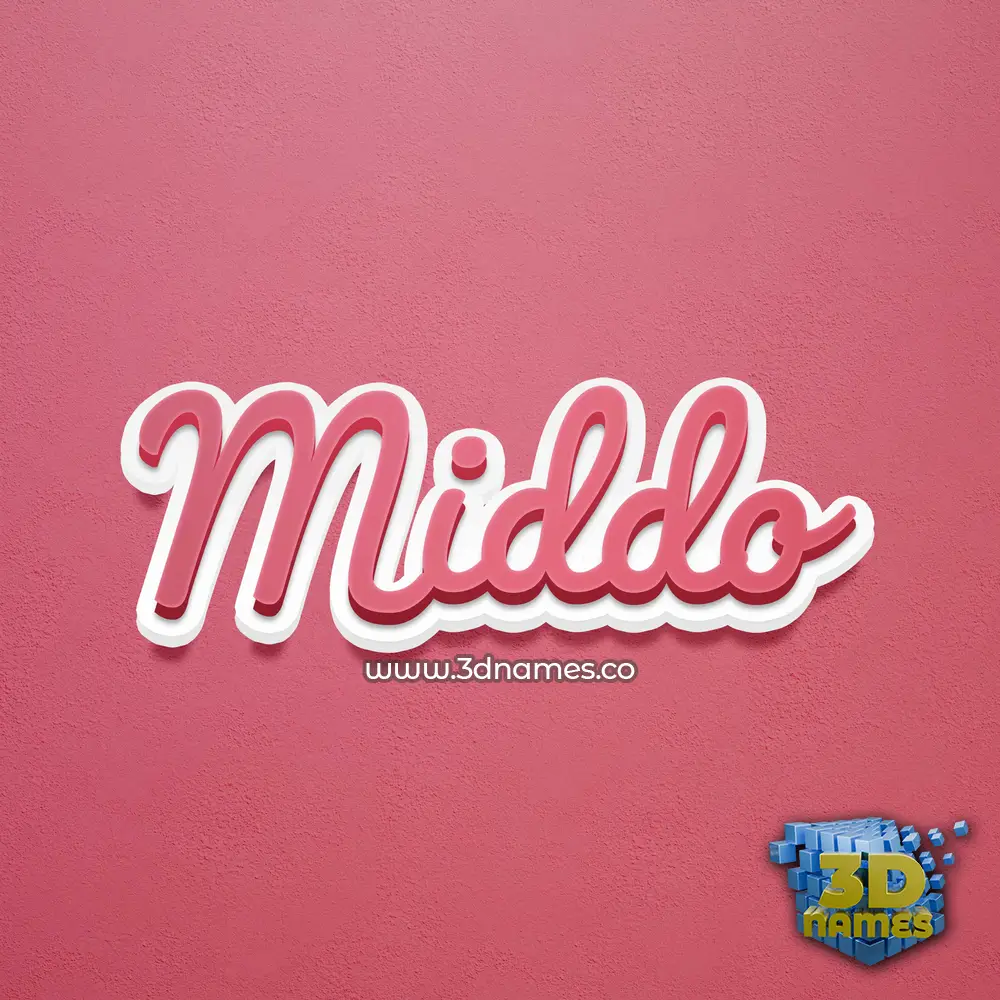 middo in Red Scribble style - 3D name wallpaper