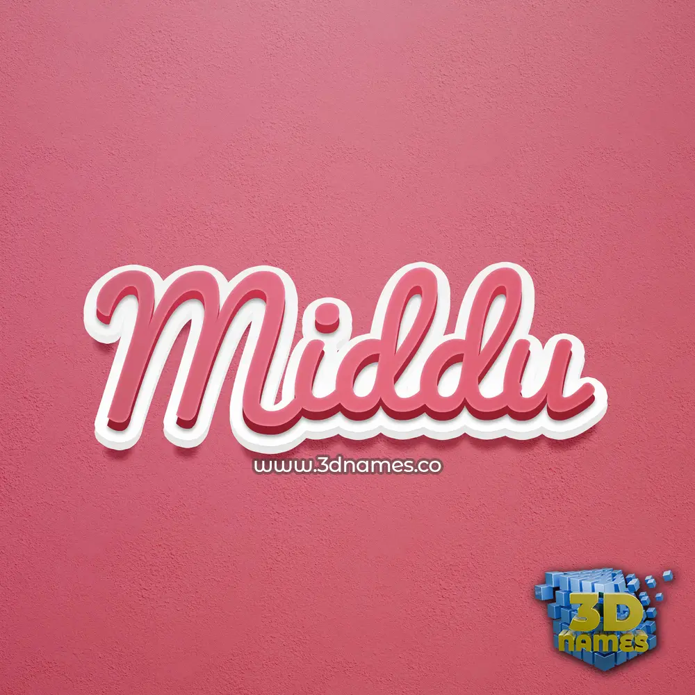middu in Red Scribble style - 3D name wallpaper