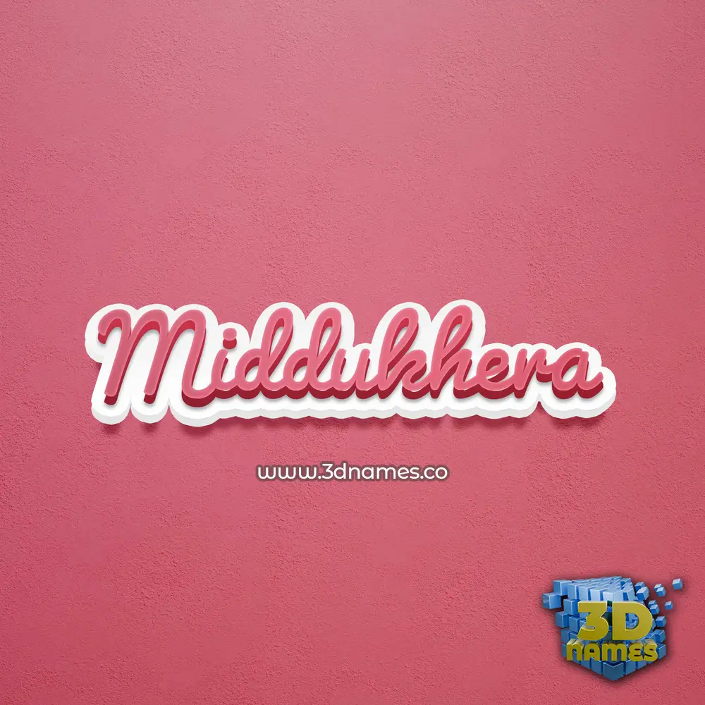 middukhera in Red Scribble style - 3D name wallpaper