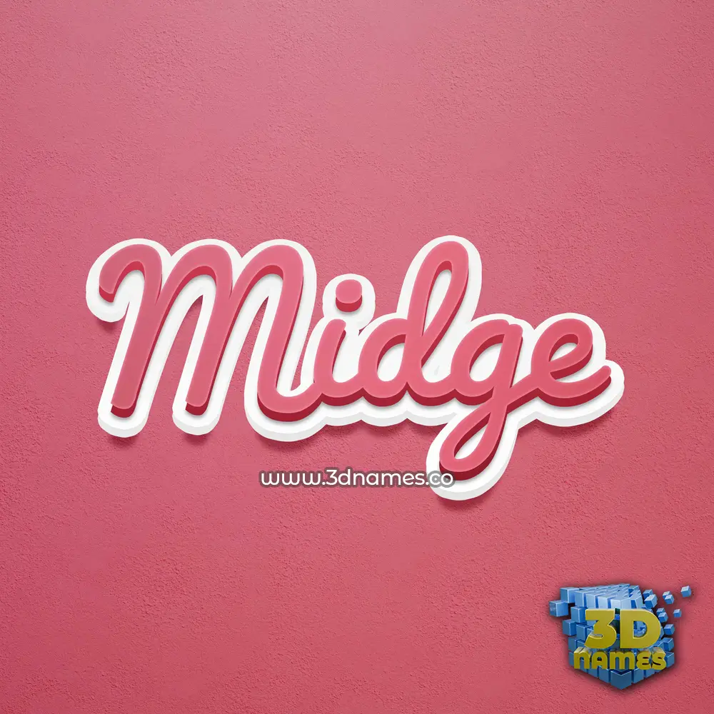 midge in Red Scribble style - 3D name wallpaper