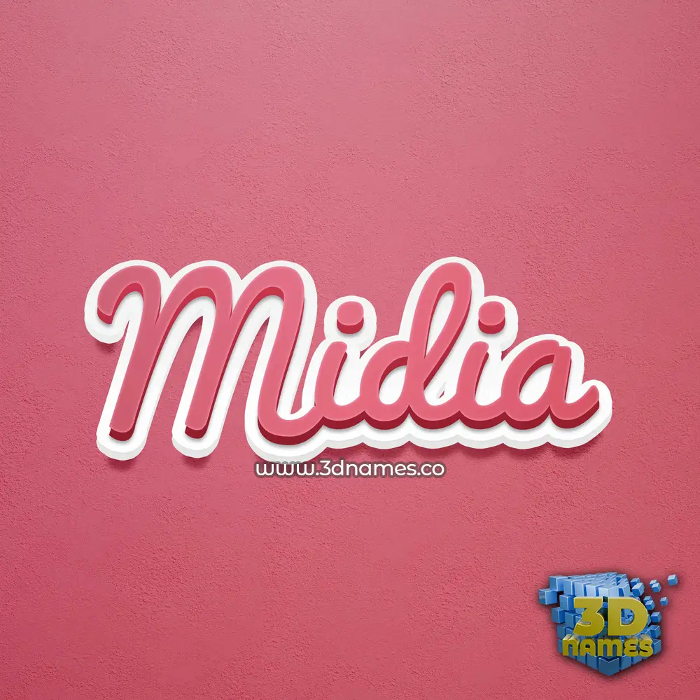 midia in Red Scribble style - 3D name wallpaper