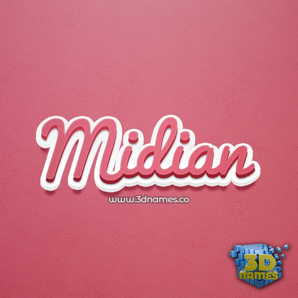 midian in Red Scribble style - 3D name wallpaper