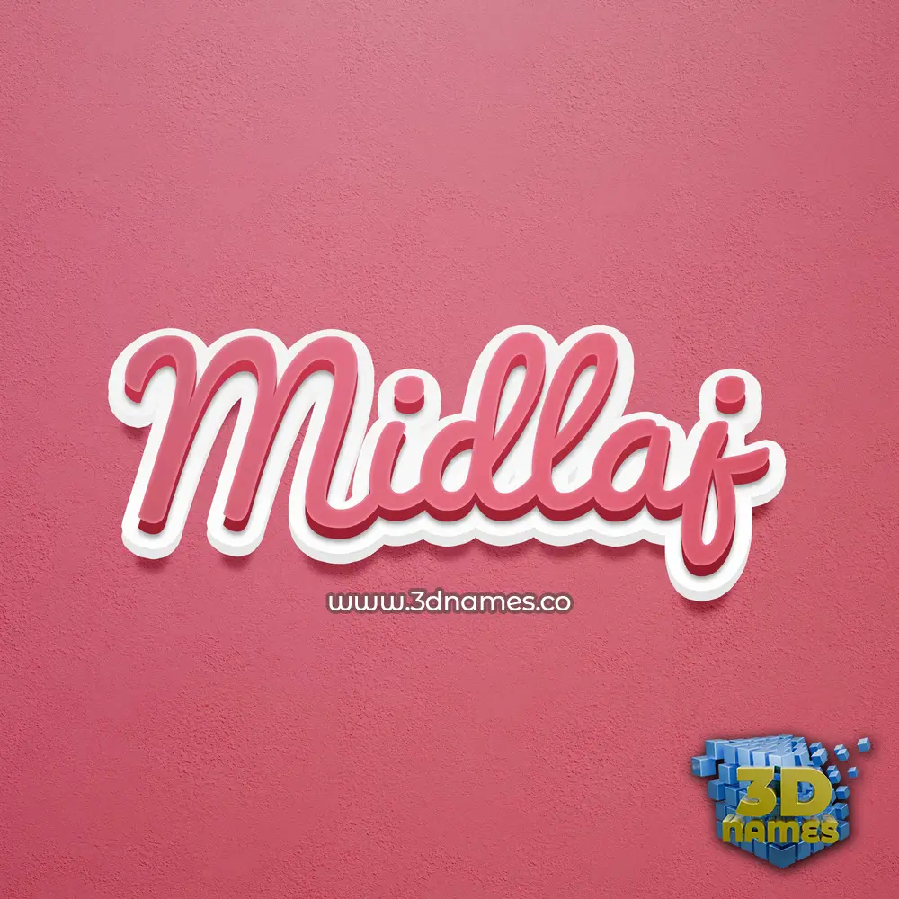 midlaj in Red Scribble style - 3D name wallpaper