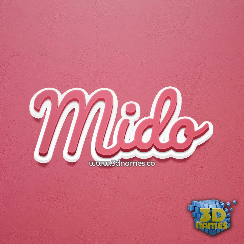 mido in Red Scribble style - 3D name wallpaper