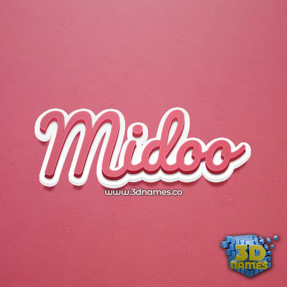 midoo in Red Scribble style - 3D name wallpaper