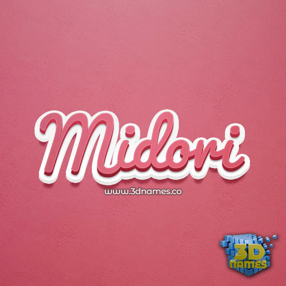 midori in Red Scribble style - 3D name wallpaper