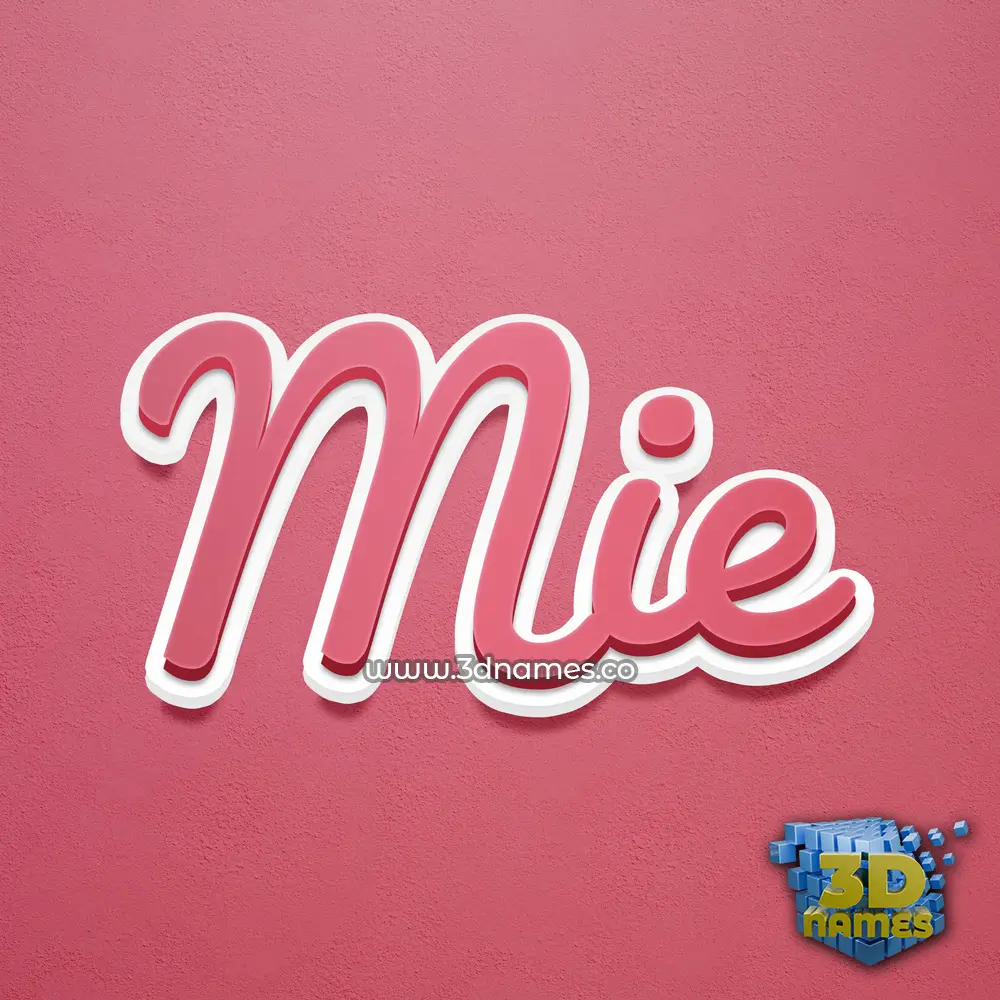 mie in Red Scribble style - 3D name wallpaper