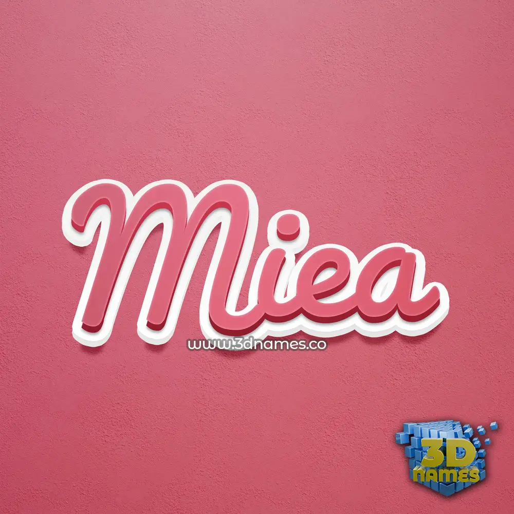 miea in Red Scribble style - 3D name wallpaper