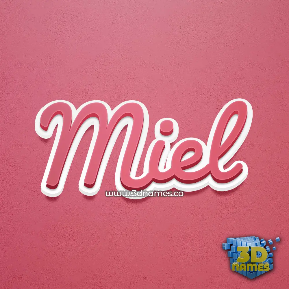 miel in Red Scribble style - 3D name wallpaper