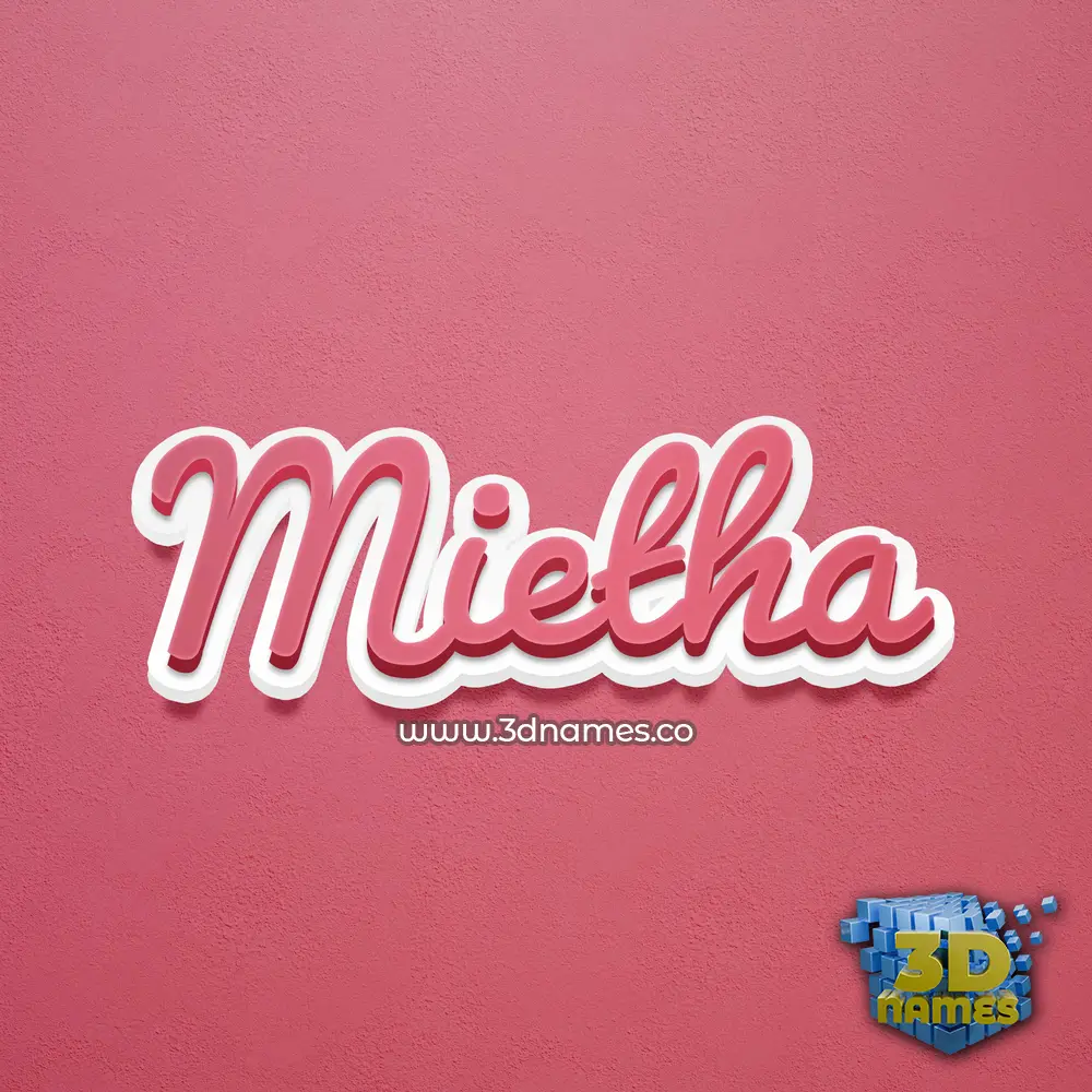 mietha in Red Scribble style - 3D name wallpaper