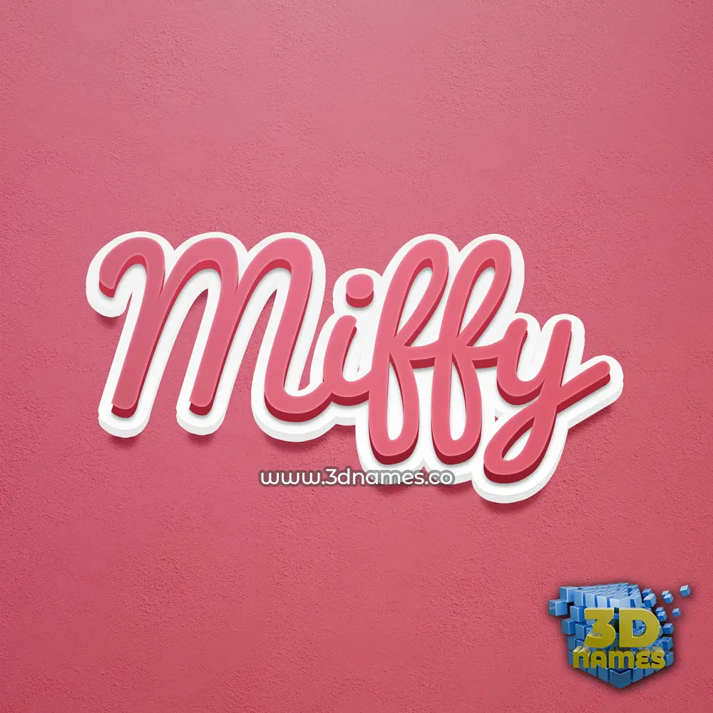 miffy in Red Scribble style - 3D name wallpaper