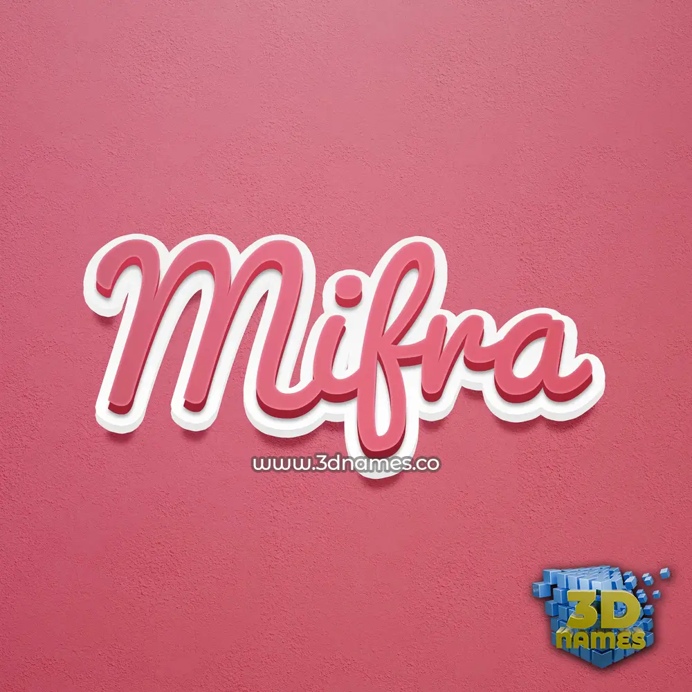mifra in Red Scribble style - 3D name wallpaper