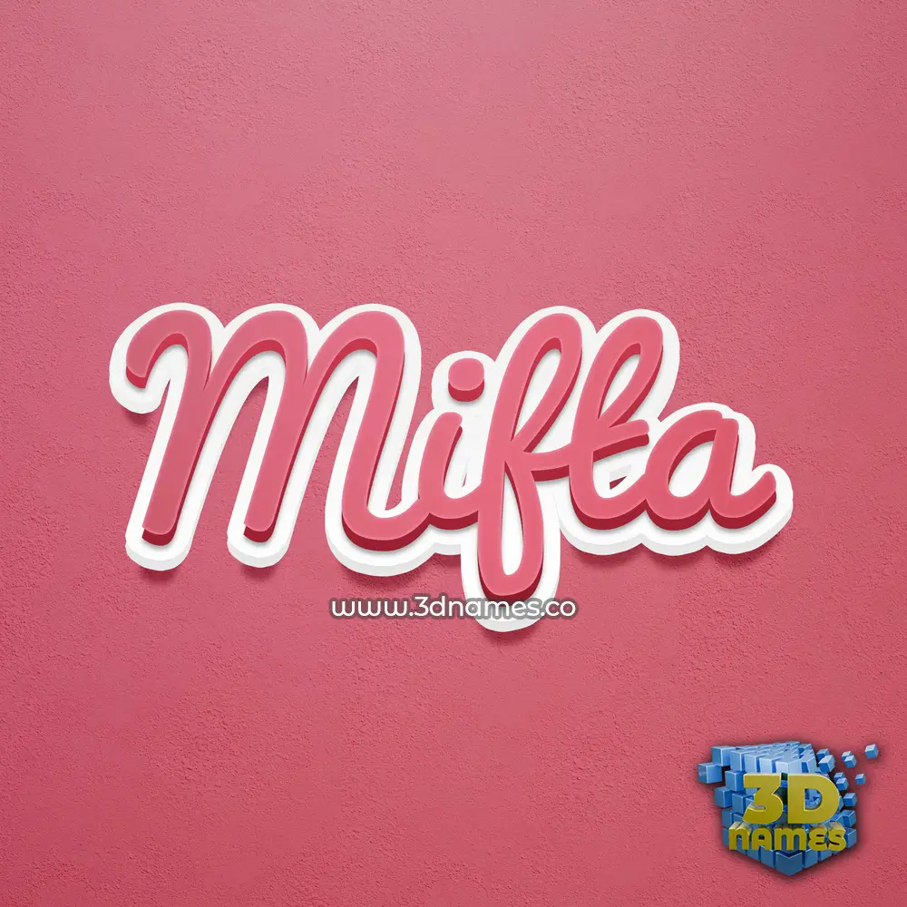 mifta in Red Scribble style - 3D name wallpaper