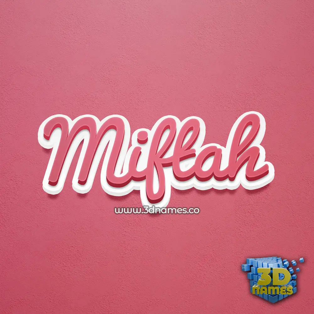miftah in Red Scribble style - 3D name wallpaper