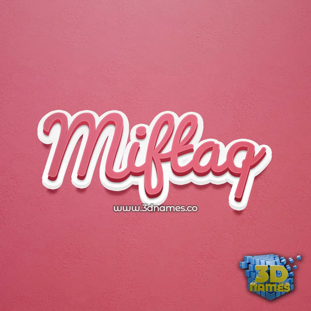 miftaq in Red Scribble style - 3D name wallpaper