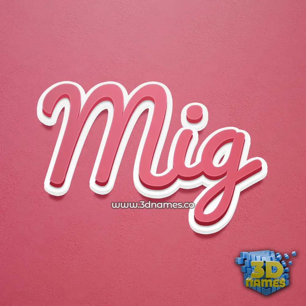mig in Red Scribble style - 3D name wallpaper