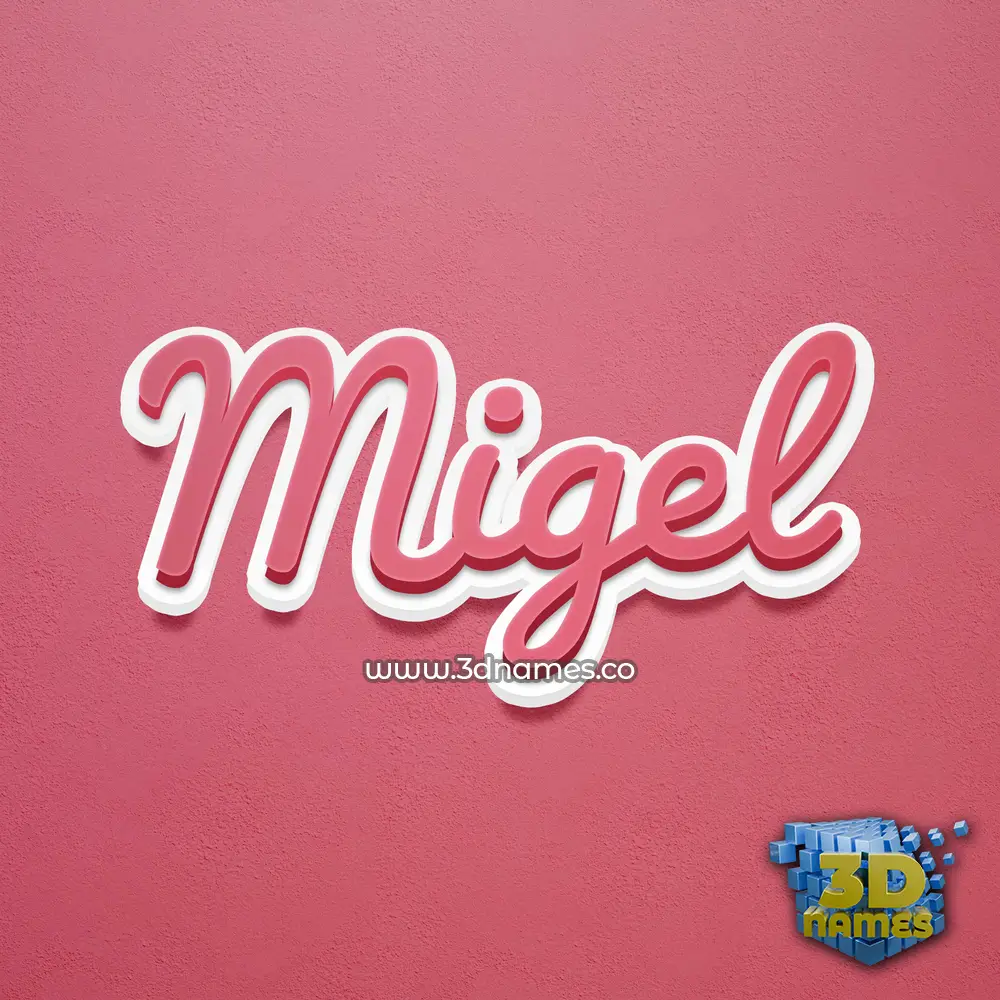 migel in Red Scribble style - 3D name wallpaper