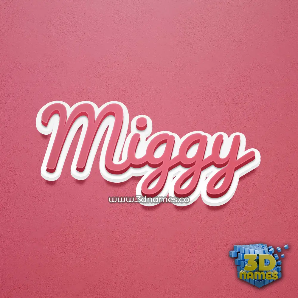 miggy in Red Scribble style - 3D name wallpaper