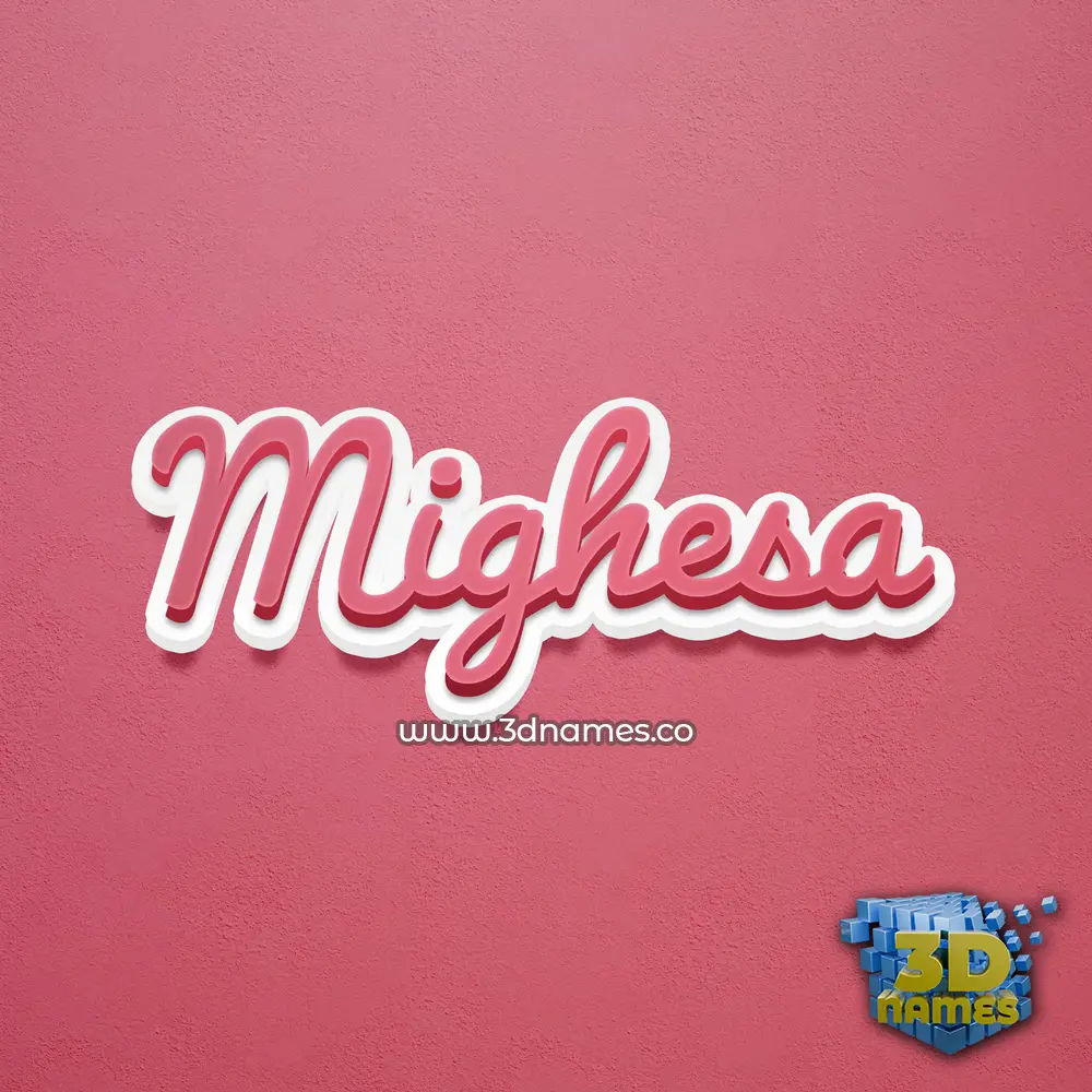 mighesa in Red Scribble style - 3D name wallpaper