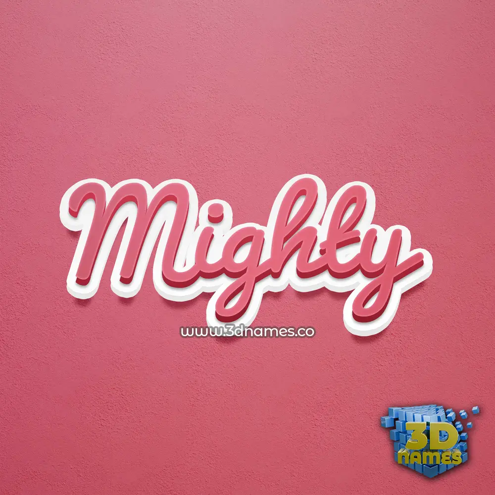 mighty in Red Scribble style - 3D name wallpaper
