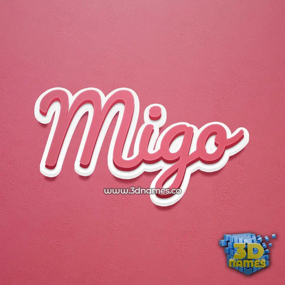 migo in Red Scribble style - 3D name wallpaper