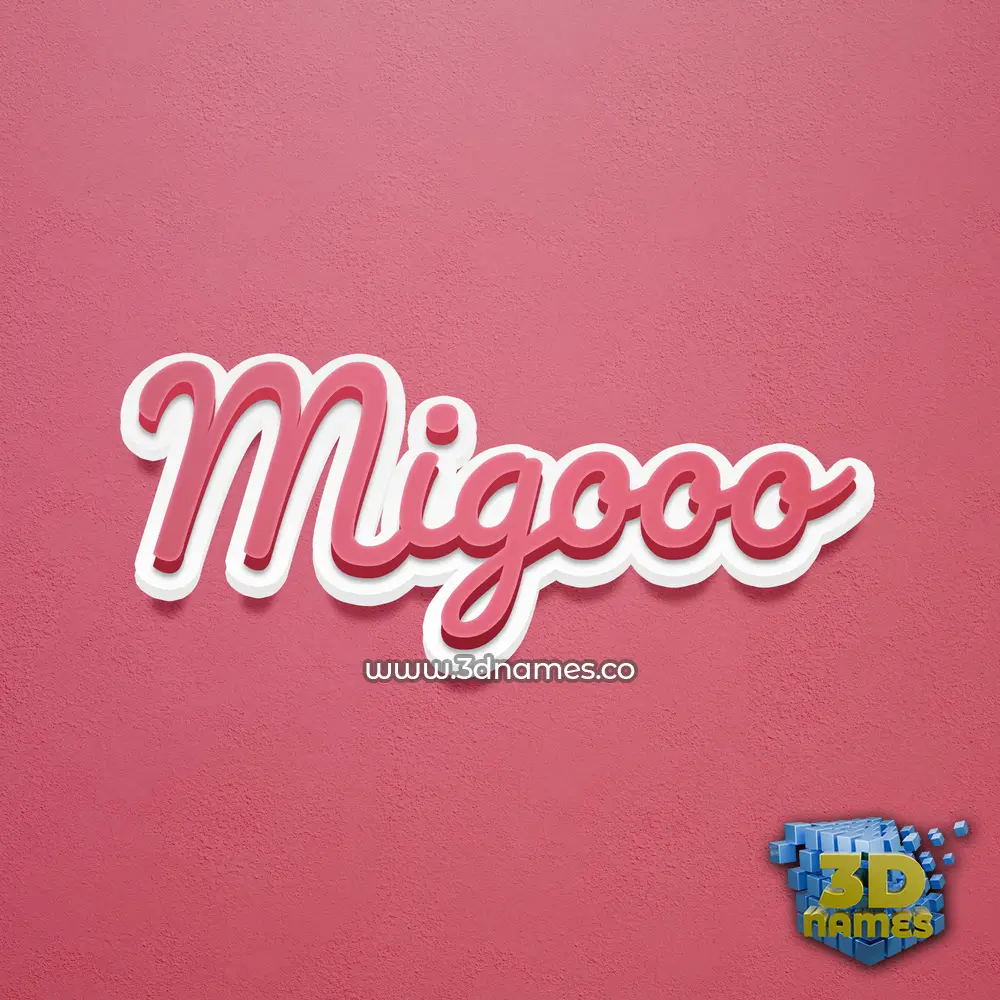 migooo in Red Scribble style - 3D name wallpaper