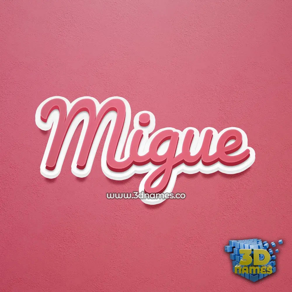 migue in Red Scribble style - 3D name wallpaper