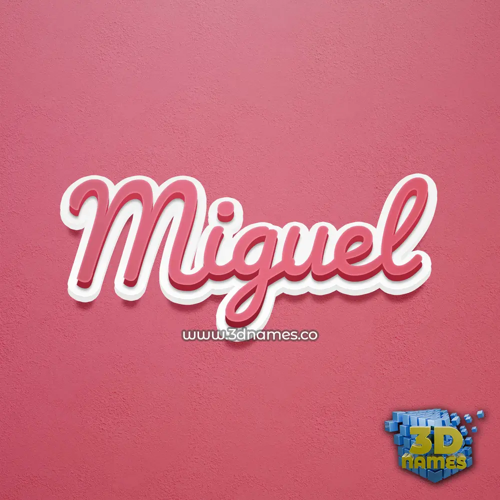 miguel in Red Scribble style - 3D name wallpaper