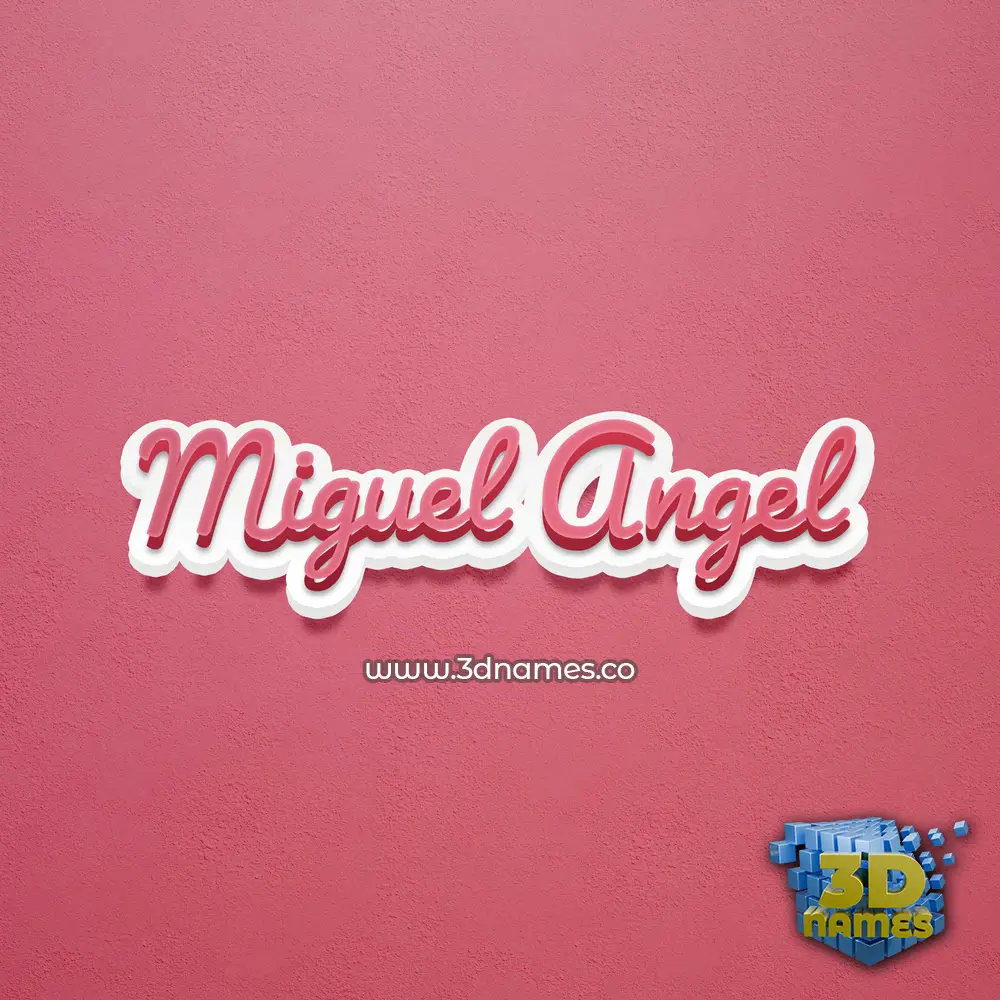 miguel angel in Red Scribble style - 3D name wallpaper