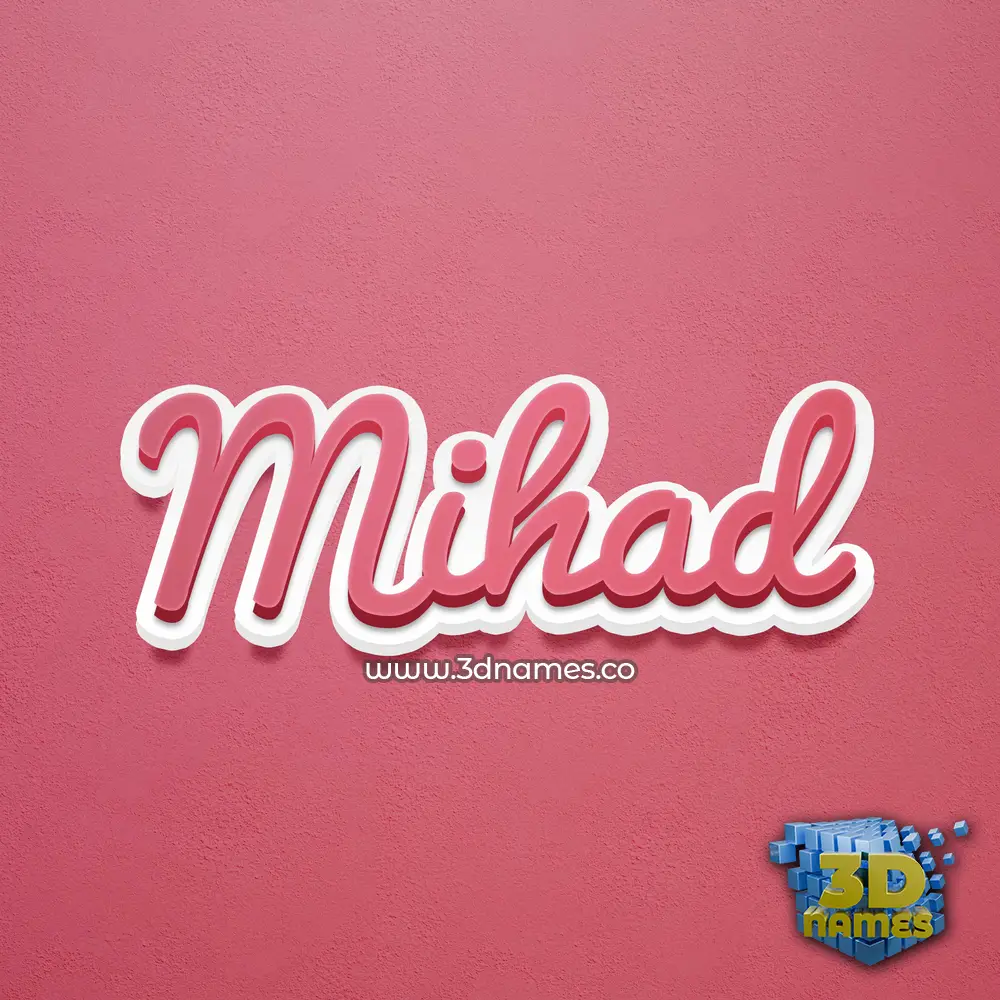 mihad in Red Scribble style - 3D name wallpaper
