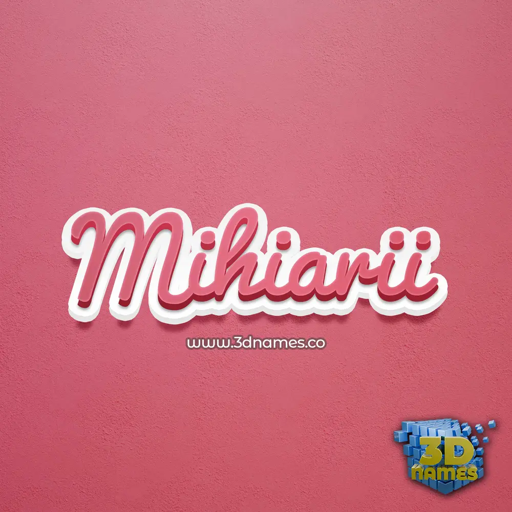mihiarii in Red Scribble style - 3D name wallpaper